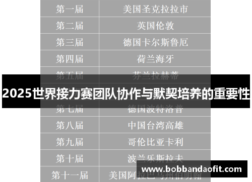 2025世界接力赛团队协作与默契培养的重要性